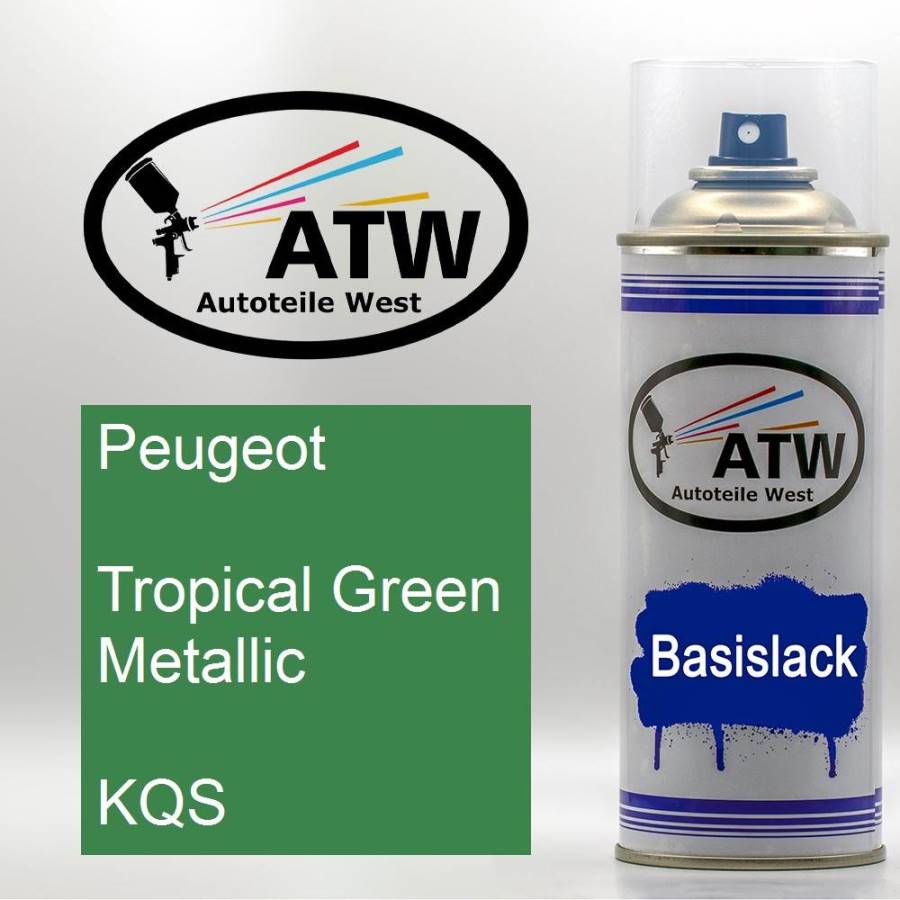 Peugeot, Tropical Green Metallic, KQS: 400ml Sprühdose, von ATW Autoteile West.